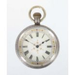 TaschenuhrBirmingham, um 1900, Waltham Watch Company, Silber 800, weißes Emaillezifferblatt