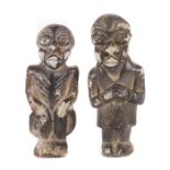 Zwei Steinfigürchen der BagaGuinea, H: 16,5 cm und 17 cm.- - -25.00 % buyer's premium on the