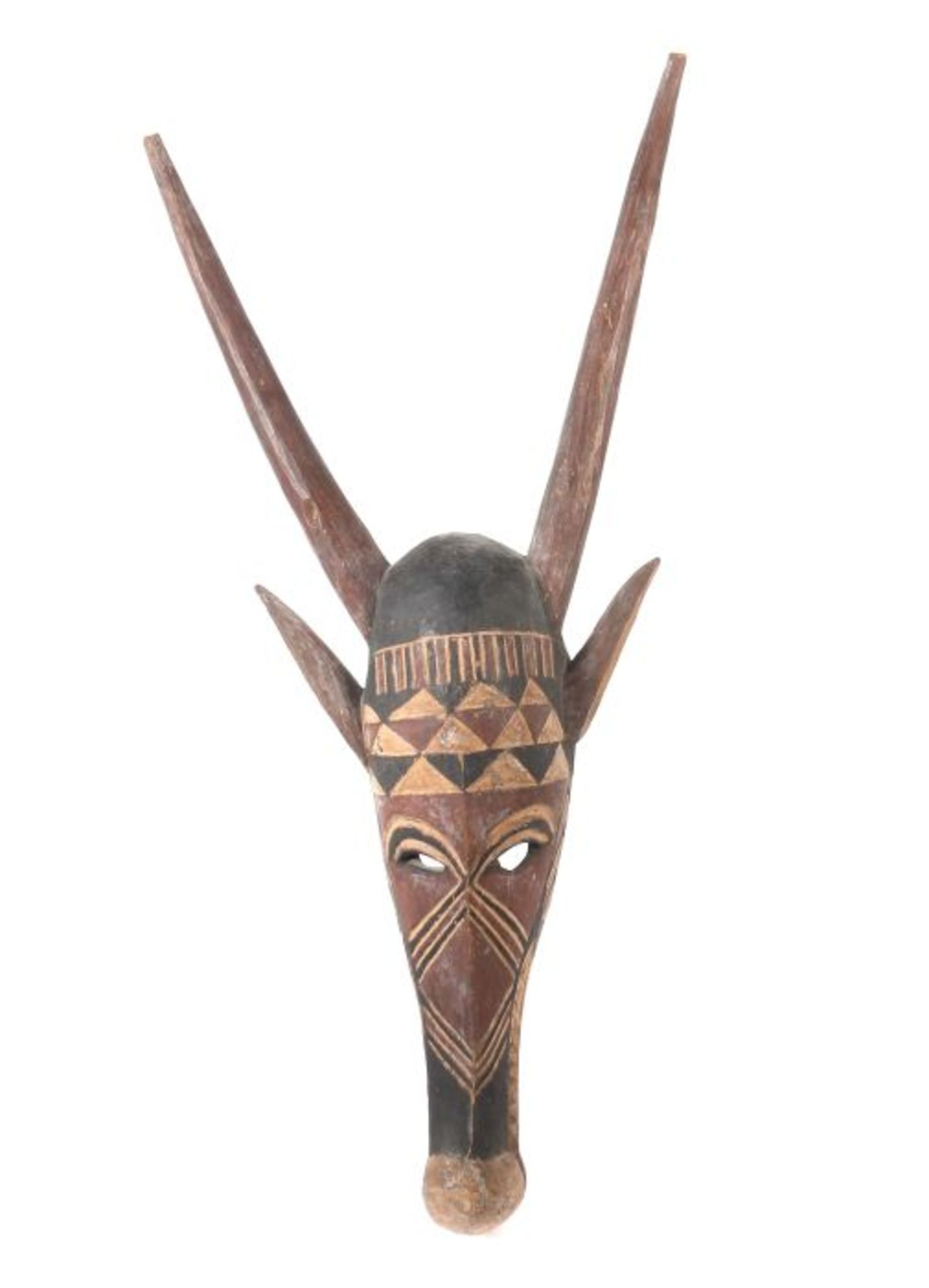 Große Antilopenmaske der BoboBurkina Faso, das Maskengesicht mit geöffnetem Maul, geschnitzten