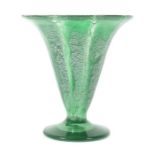 Kleine Ikora-TrichtervaseWMF Geislingen, 1930er Jahre, farbloses Kristallglas, mundgeblasen,