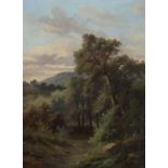 Stone, Adatätig 1874 - 1916, englische Malerin. "Waldweg" zwischen Büschen und Bäumen,