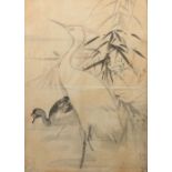 Unbekannter Künstler des 19. Jh.China, Papier/Tusche, Abbildung zweier Wasservögel (u.a. Reiher)