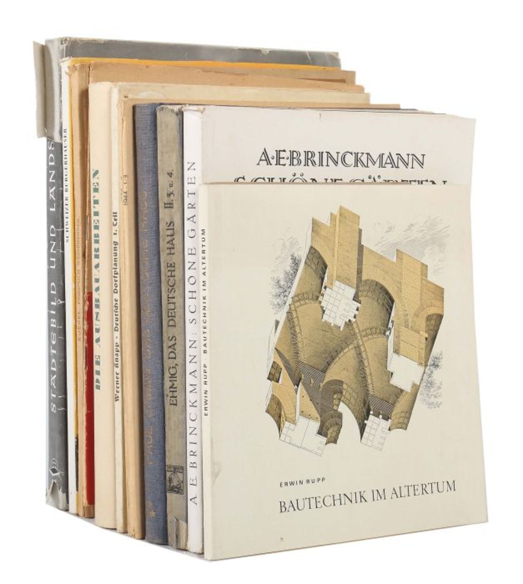 Konvolut Architektur-Bücher14-tlg. u.a. best. aus: Die Ausbauarbeiten, Hoffmann, 1952; Hoffmann,