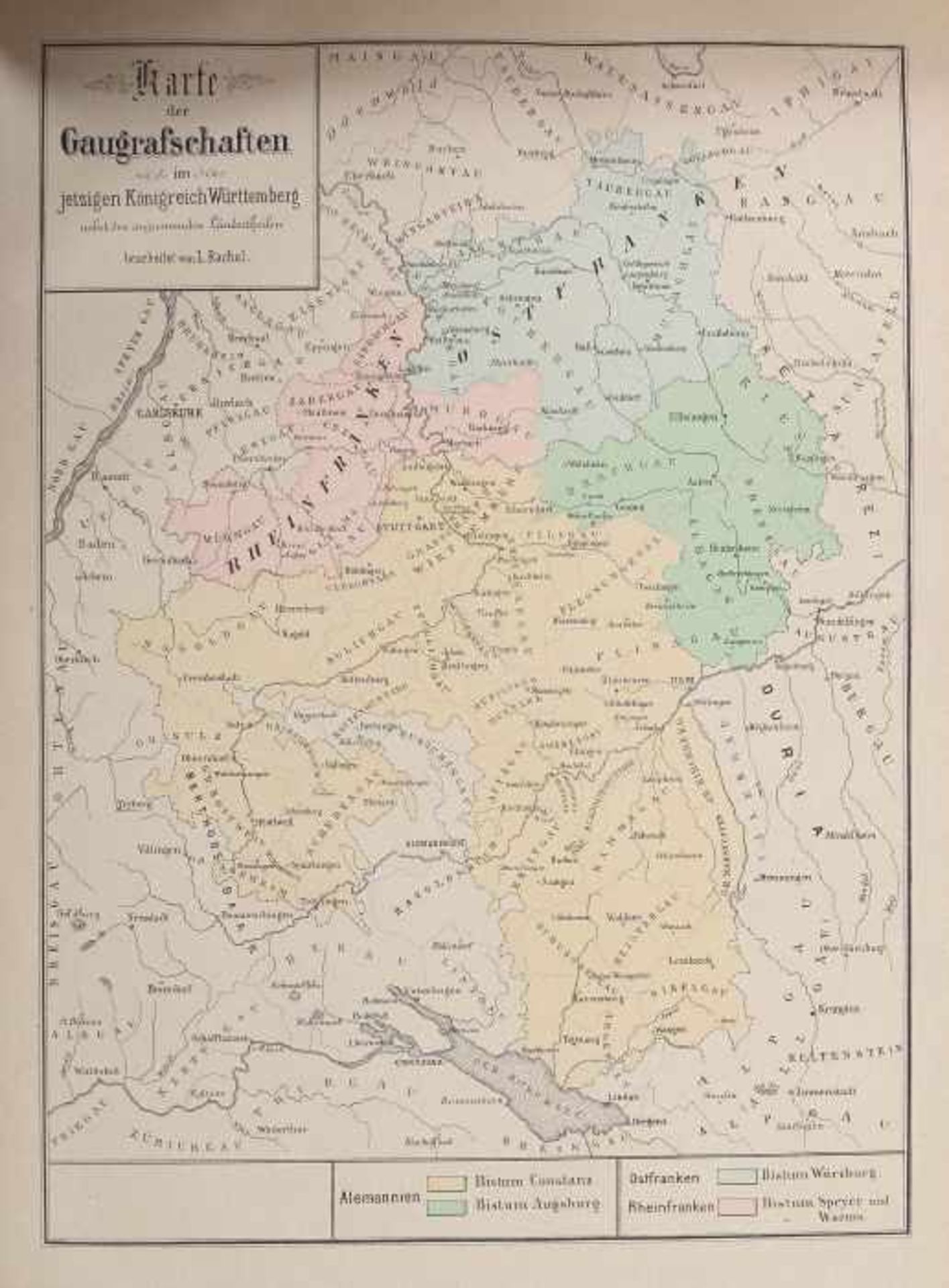 Rachel, LouisIllustrirter Atlas des Königreichs Württemberg für Schule und Haus mit vielen Karten & - Bild 5 aus 6