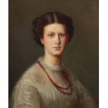 Teschendorff, EmilStettin 1833 - 1894 Berlin, deutscher Maler. "Portrait einer Dame", Darstellung