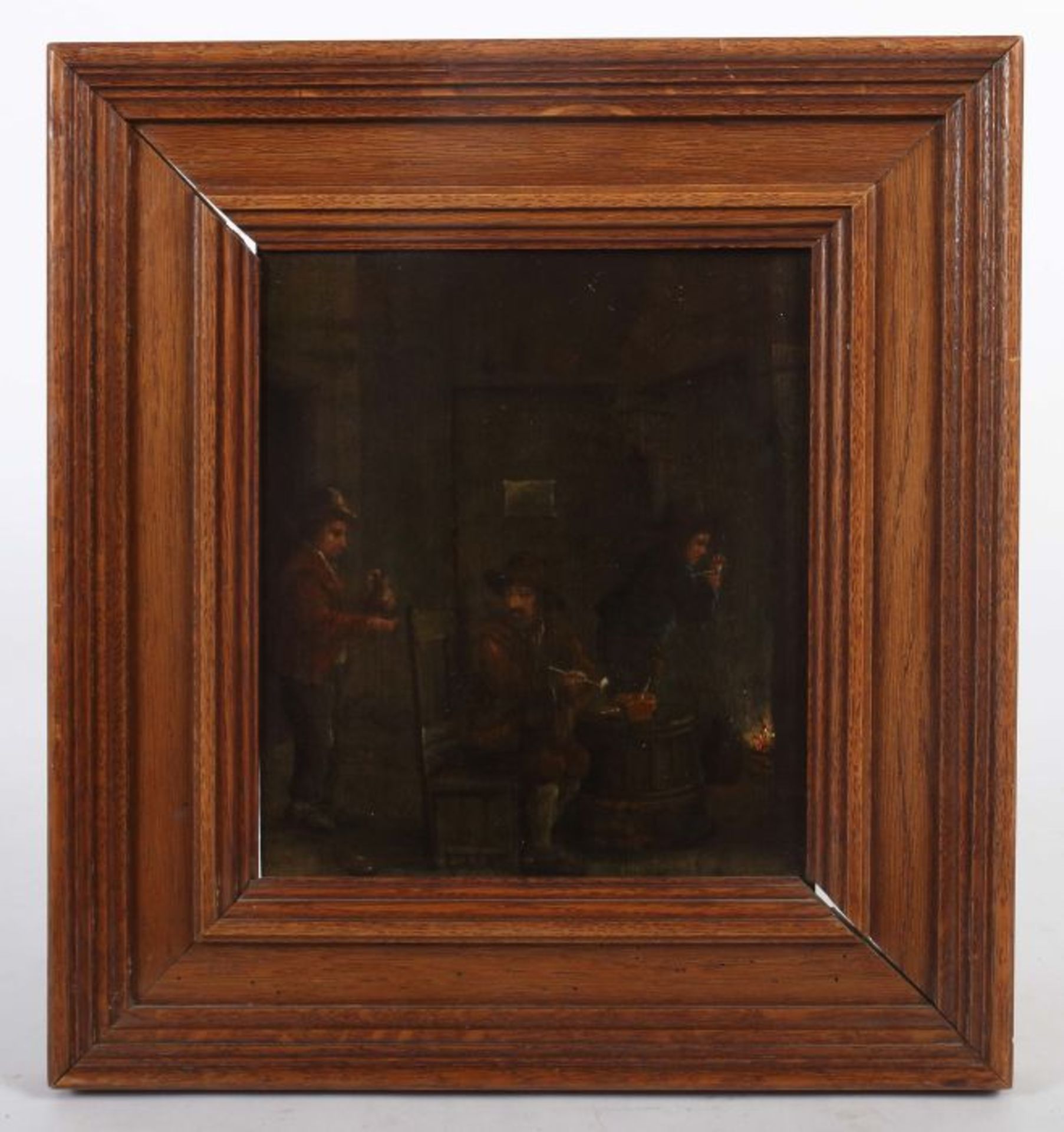 Niederländischer Maler des 18./19. Jh."Interieur", Genreszene mit drei Männern in einer Stube, - Bild 2 aus 3