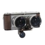 Stereokamera "Realist 45" mit Weitwinkel-VorsatzDavid White, USA, um 1954, Format 23x23 mm,