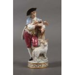 Acier, Michel Victor1736 - 1799. Figurengruppe "Knabe als Schäfer", E: 1777, A: Meissen, um 1890,