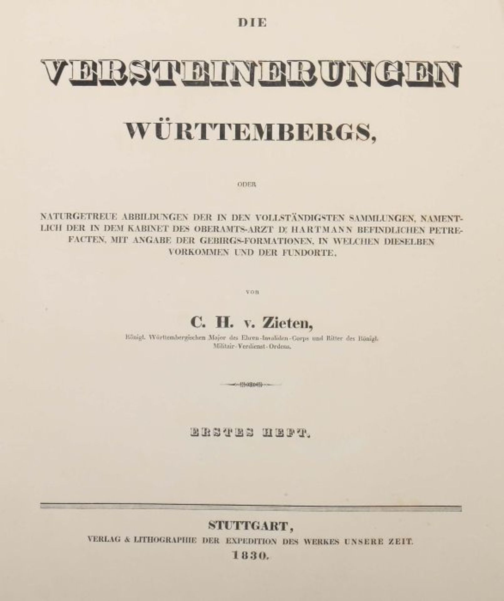 Zieten, C. H. vonDie Versteinerungen Württembergs, oder naturgetreue Abbildungen der in den - Bild 2 aus 4