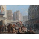 Gigante, Ercole (attr.)Neapel 1815 - 1860 ebenda, italienischer Maler. "Markttag in Neapel",