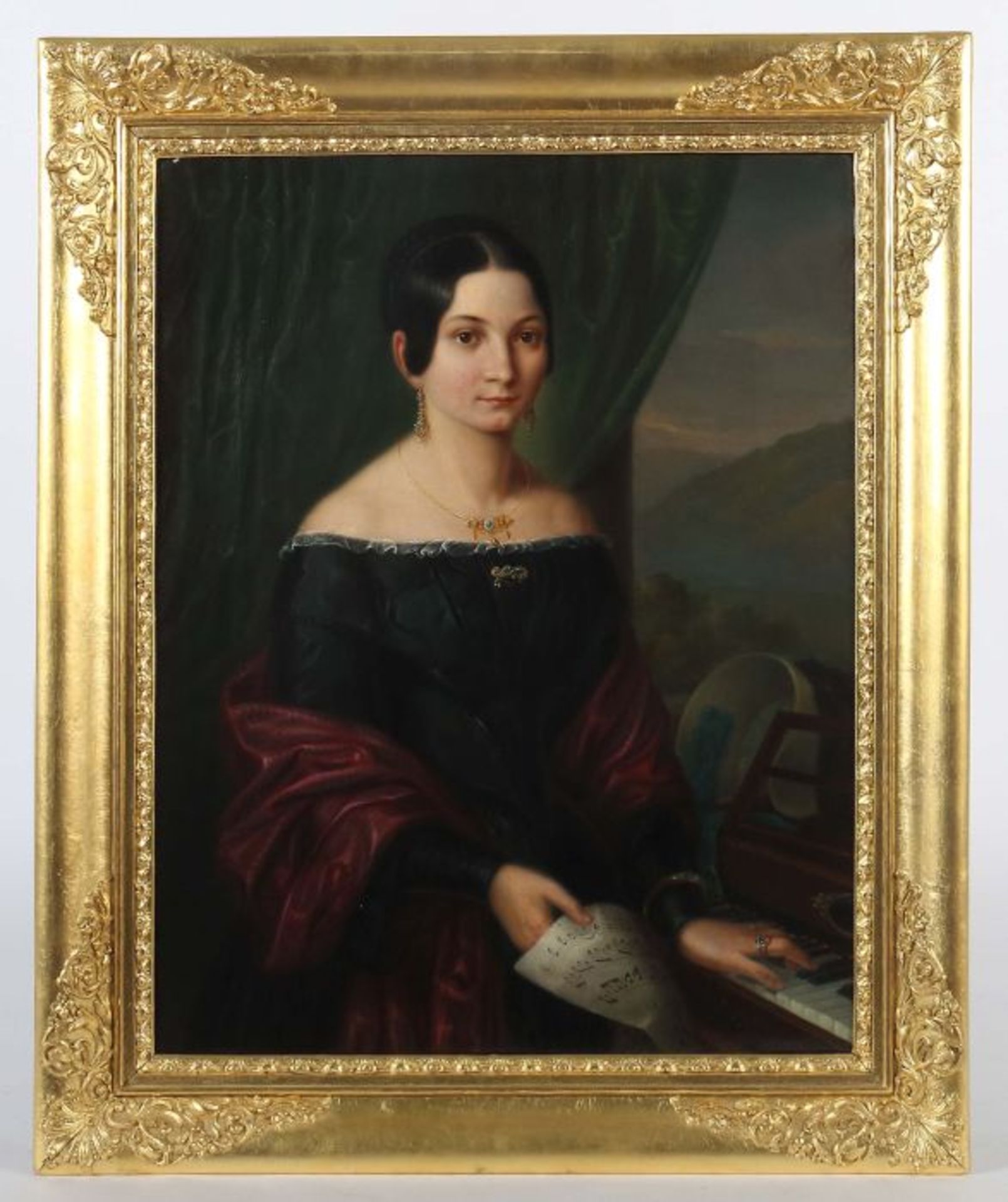 Portraitist des 19. Jh."Clara Schumann" (Leipzig 1819 - 1896 Frankfurt a.M.), Halbbildnis der - Bild 2 aus 4