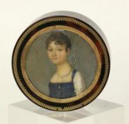 EMPIRE DECKELDOSEFrankreich um 1820 Schildpatt. Deckel mit Goldmontur und farbig gemaltem