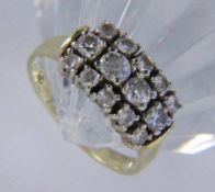 DAMENRING585/000 Gelb- und Weißgold mit 14 Diamanten im Altschliff von zus. ca. 0,8ct. Gr. 50,