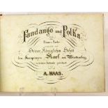 FANDANGO UND POLKAvon A. Haas, Stuttgart um 1860 Handgeschriebenes Musikstück: "componiert und