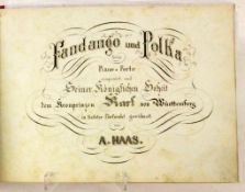 FANDANGO UND POLKAvon A. Haas, Stuttgart um 1860 Handgeschriebenes Musikstück: "componiert und