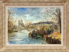 GLARDON, G.Pariser Maler um 1930 Quai Henri IV mit Blick auf die Notre Dame. Öl/Lwd., signiert und