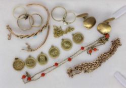 LOT VON 16 TEILEN GOLSSCHMUCK333/000 Gelbgold. Zus. ca. 48g