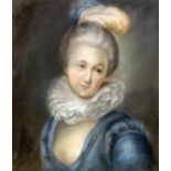 PORTRAITMALERFrankreich, 19.Jh. Bildnis einer adeligen Dame des Barock. Pastell, 63x55cmA PORTRAIT