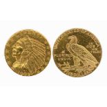 5 DOLLAR GOLDMÜNZE1909. Indian head. 900/000 Gold, 8,35g. Mit angelöteter Oese.5 DOLLAR GOLD COIN