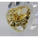 DAMENRING585/000 Gelbgold mit Citrin. Gr. 59, Brutto ca. 6,4gA LADIES' RING 585/000 yellow gold with