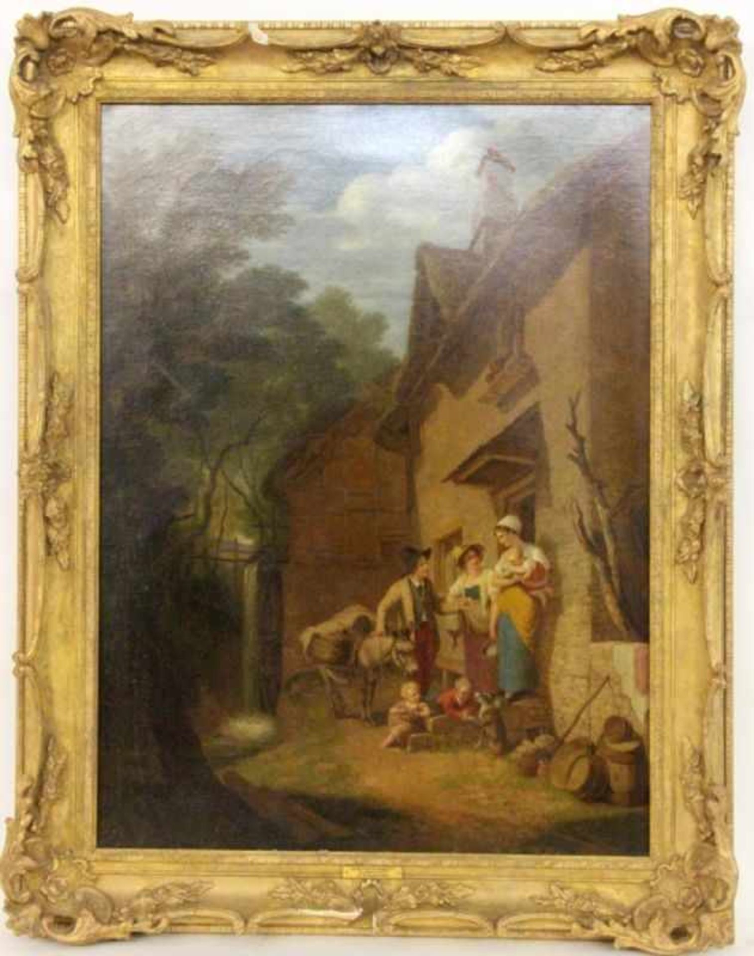 ABBOTT, JOHN WHITE (attr.)Exeter 1763 - 1851 "An overshot mill" (Originaltitel). Familienidyll vor