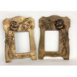 PAAR FOTORAHMEN IM JUGENDSTILBronze mit floralem Dekor. 28,5x21cmA PAIR OF PHOTO FRAMES IN ART