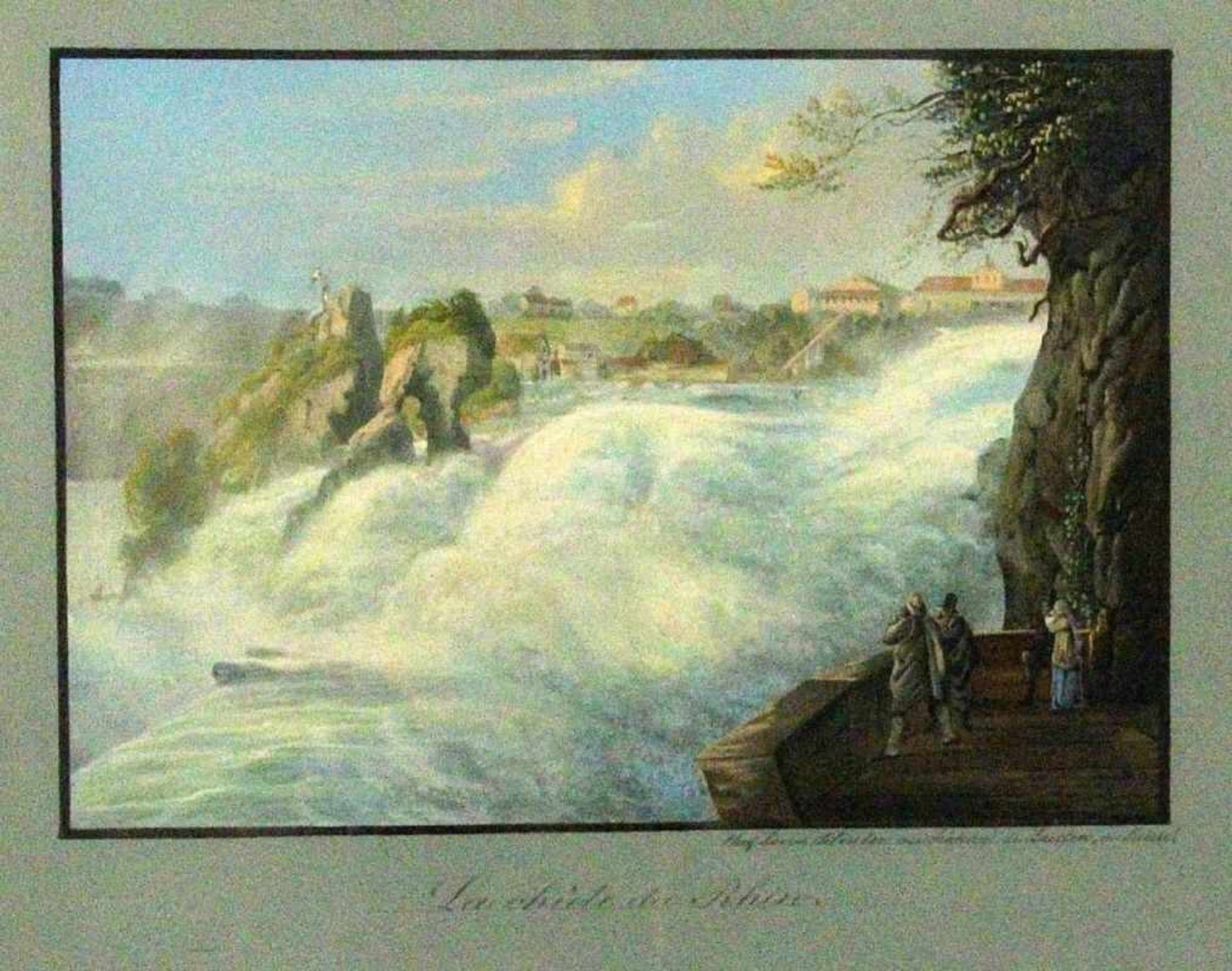 BLEULER, JOHANN LUDWIG (LOUIS)Feuerthalen 1792 - 1850 Laufen-Uhwiesen "La chûte du Rhin" (