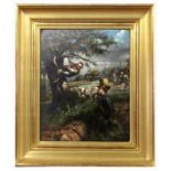 PORTELETTE, HIPPOLYTEFranzösischer Maler, tätig um 1842-1860 Kinderschar stehlen Äpfel vom Baum.