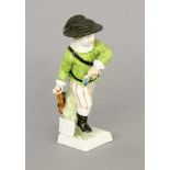 MONATSFIGUR "STERNZEICHEN SCHÜTZE"KPM Berlin, 20.Jh. Polychrom staffierte Kinderfigur mit Flinte und