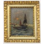 FISCHHOF, GEORGWien 1859 - 1914 Segelboote im Mondschein. Öl/Lwd., sign. mit dem Pseudonym: "L.