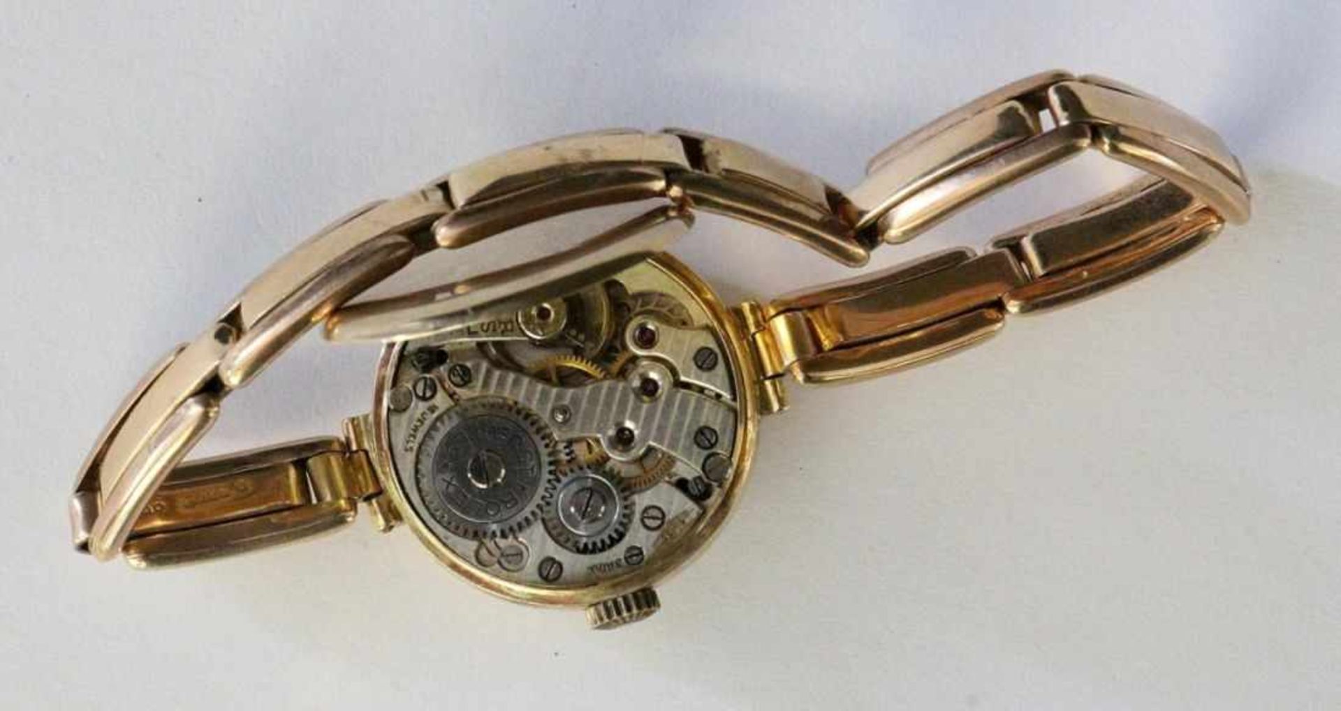 ROLEX DAMENARMBANDUHRSchweiz 1920er/30er Jahre 375/000 Goldgehäuse mit Stretcharmband. - Bild 3 aus 3