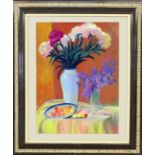 AXELROD, MEER MOISEEVICH (attr.)Russischer Maler 1902 - 1970 Gedeckter Tisch mit Blumen und