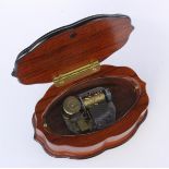 REUGE SPIELUHRSchweiz, 20.Jh. Holzschatulle mit Spielwerk. 5x12x8,5cm. Intakt.A REUGE MUSIC BOX