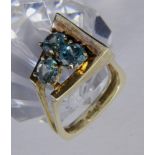 DAMENRING585/000 Gelbgold mit Zirkonen. Ringgr. 52, Brutto ca. 8,9gA LADIES' RING 585/000 yellow