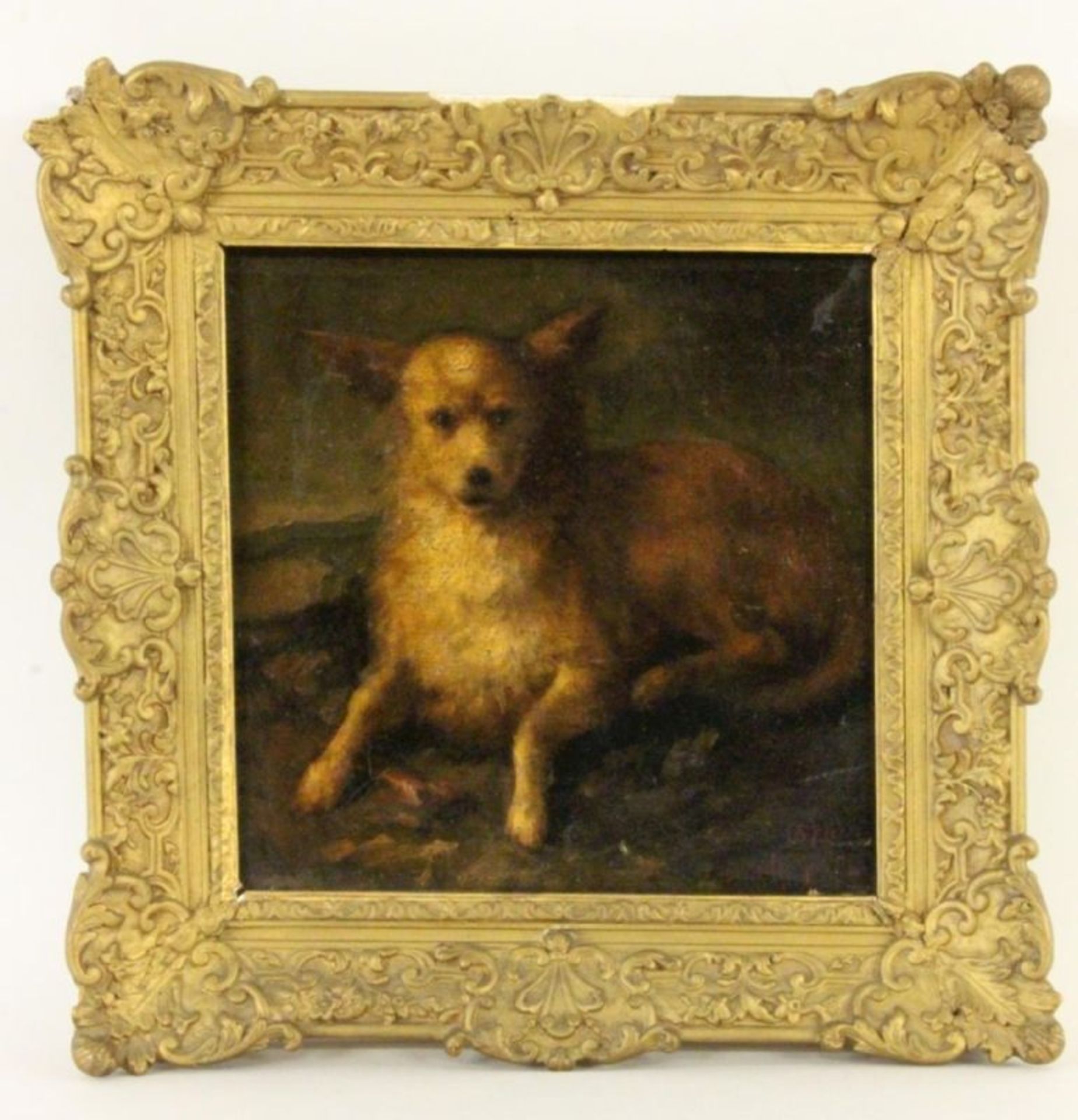 GUÉDY, LOUISGrenoble 1847 - 1926 Liegender Hund. Öl/Lwd., signiert, dat. und bez.: Guédy, Grenoble