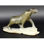 PANTHERSteinfigur. Wohl Granit. H.17cm, L.23cm. Best.A PANTHER Stone figure. Probably granite. 17 cm