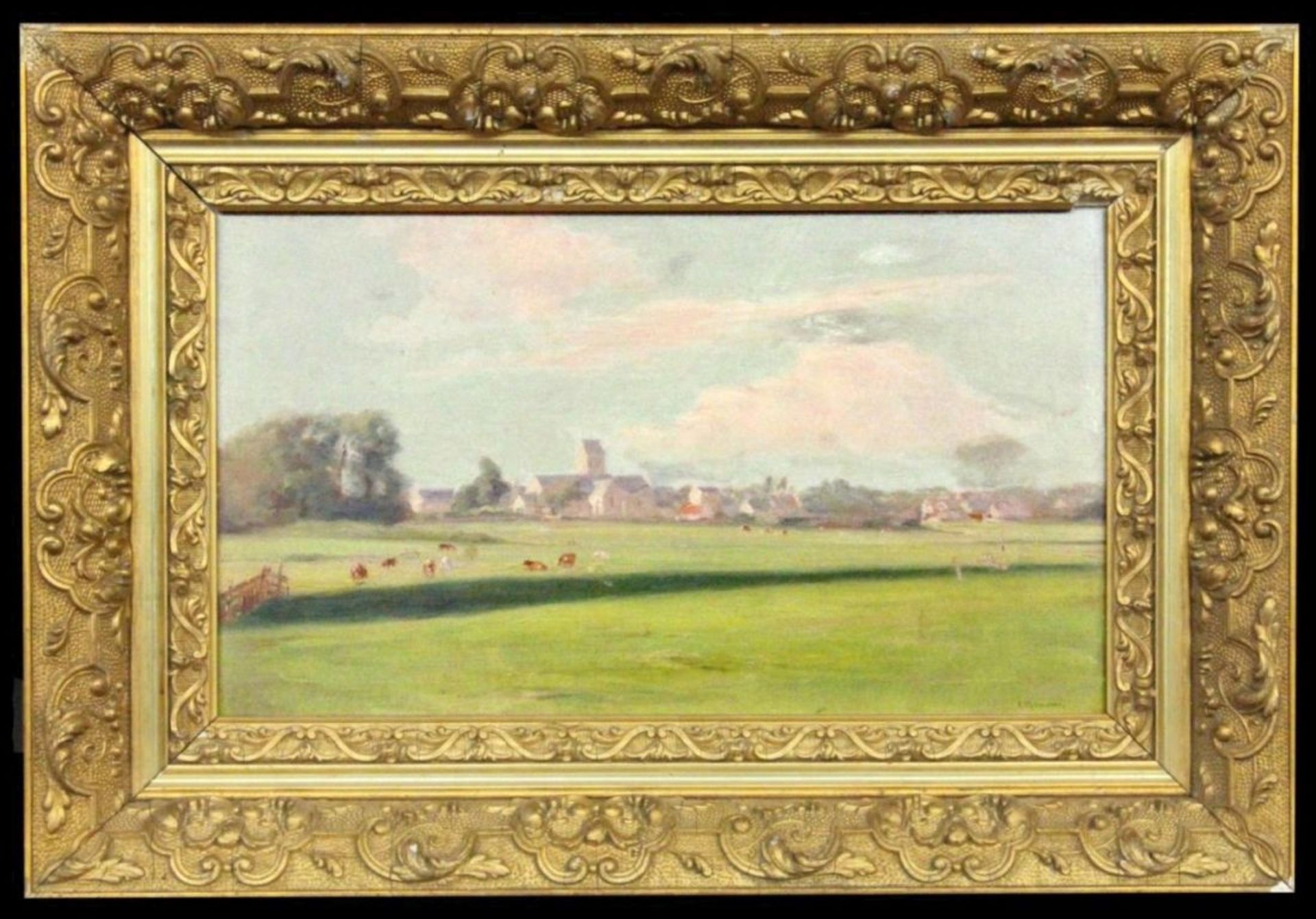 THIBAUDEAU, JULIENBreloux-la-Crèche 1859 - war tätig in Paris Landschaft mit Kühen auf der Weide und