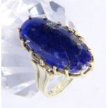 DAMENRING585/000 Gelbgold mit Lapislazuli. Ringgr. 55, Brutto ca. 8,8gA LADIES' RING 585/000