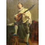MEISSONIER, JEAN LOUISLyon 1815 - 1893 Paris Troubadour mit Theorbe. Öl/Holz, signiert und dat.: