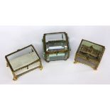 3 SCHMUCKDOSENGlas mit Metallmontur3 JEWELLERY BOXES Glass with metal mount