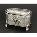 A SUGAR BOWL Königsberg i. Pr. 1818 Silver. Rectangular shape with slanted edges andstyle-typical