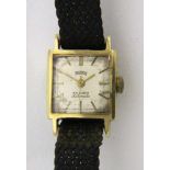 A ROXY LADIES WRISTWATCH 1950s/1960s Case 585/000 yellow gold. Mechanical movement withmanual