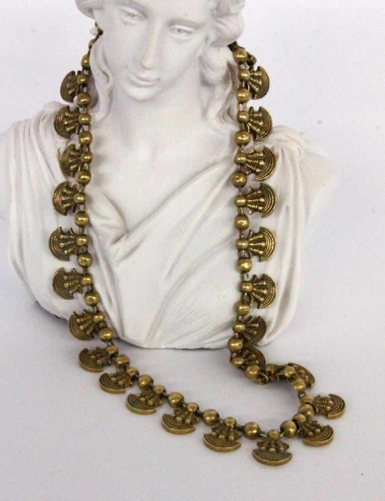 A GREEK NECKLACE Zolotas, Athens 950/000 Gilt silver. 47 cm long, approximately 55 grams.