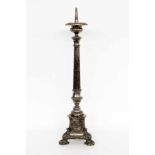 AN ALTAR CANDLESTICK France circa 1800 Empire style. Bronze silver-plated. 78 cm