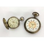 A LADIES HUNTER CASED POCKET WATCH George Favre Jacot, Locle circa 1889 Ornamented silvercase with