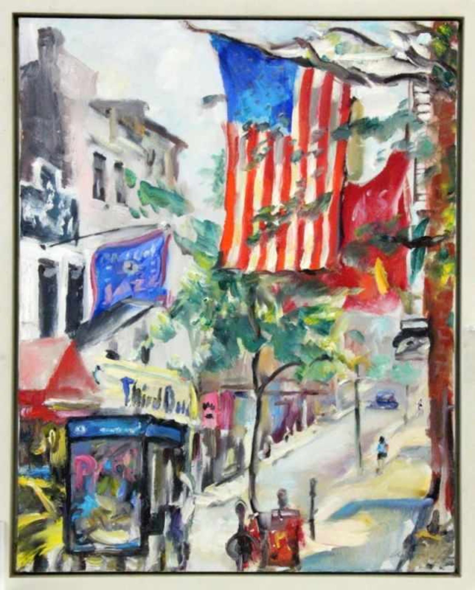 LEIPPERT, JÜRGENStuttgart 1944. Original title: New York, 6 Ave., 3 St., Village. Oil on canvas,