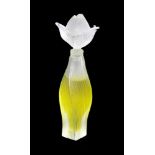 A NILANG PERFUME BOTTLE Lalique France 1990s Matted crystal glass with flower-shapedstopper. Signed.