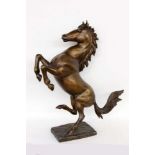 A DECORATIVE HORSE FIGURE Patinated bronze. 85 cm high. No shipping available by theauction house.