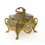 A BAROQUE STYLE JEWELLERY BOX France circa 1900 Bronzed metal in the shape of a Baroquecommode.
