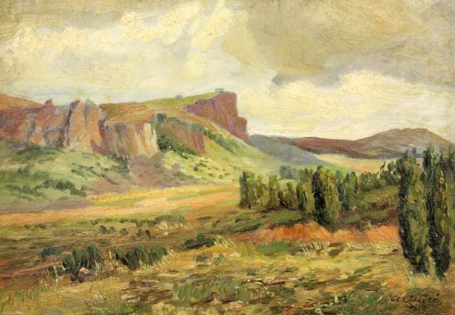 ANDRÉ, ALBERT Lyon 1869 - 1945 Laudun Landscape with Rocks. Oil on cardboard, signed. 24.5x 35 cm, - Bild 2 aus 4